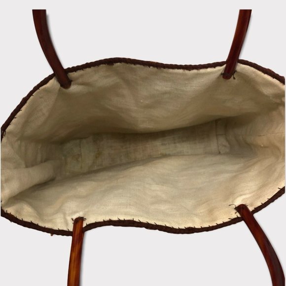 SOLD Vintage 70s Needlepoint Stitch Knit Crochet Granny Squares Tote bag - Picture 6 of 6